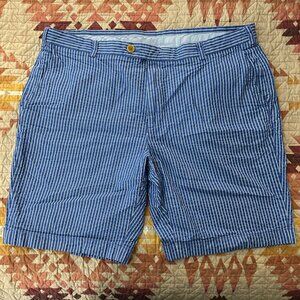 Brooks Brothers Bermuda Short Seersucker Blue w/ White Stripe